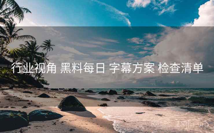 行业视角 黑料每日 字幕方案 检查清单