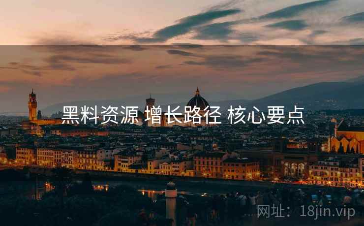 黑料资源 增长路径 核心要点
