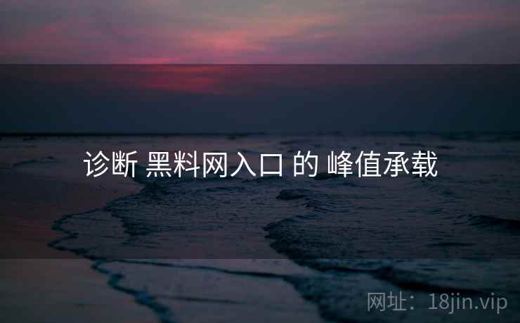 诊断 黑料网入口 的 峰值承载
