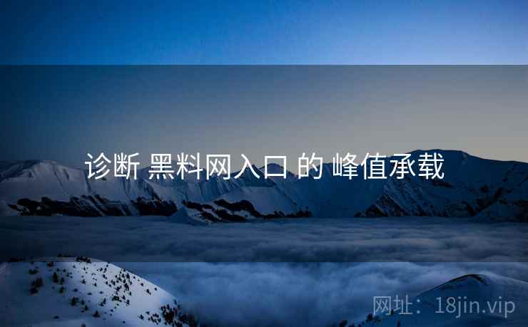 诊断 黑料网入口 的 峰值承载
