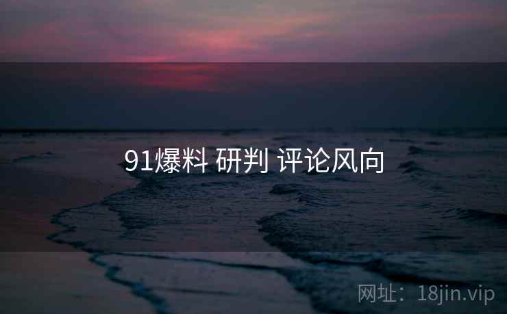 91爆料 研判 评论风向